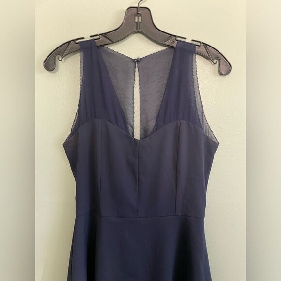Tobi Womens Navy V Neck Sheer Top Fit and Flare Mini Dress size S - Picture 5 of 9